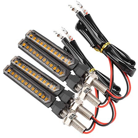 Qiilu Motorcycle Turn Lights, 4 PCS 12V Universal 12LED Motorcycle Flowing Water Turn Light Indicator Flashing Lamp Motorbike Motorcycle Indicators Bike Indicator Lights