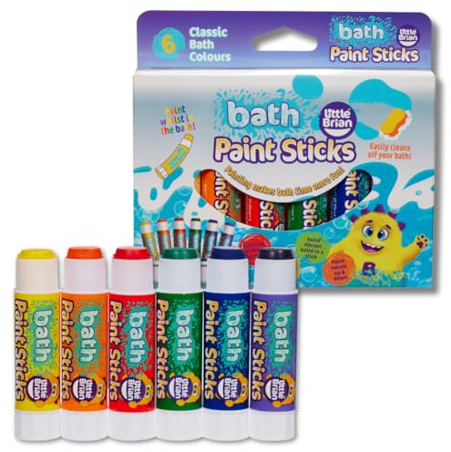 Little Brian Bath Paint Sticks, Assorted, 6 x 10g, LBPS10BA6