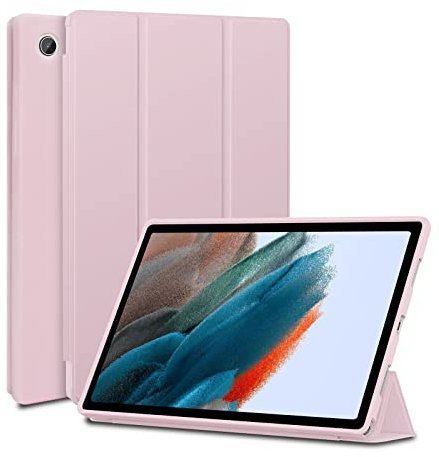FSCOVER Hülle für Samsung Galaxy Tab A8 10,5 Zoll 2022(SM-X200/X205), Dreifach Falt Case Ultra Dünn Leichte TPU Tablet Schutzhülle mit Auto Schlaf/Wach,Rosa