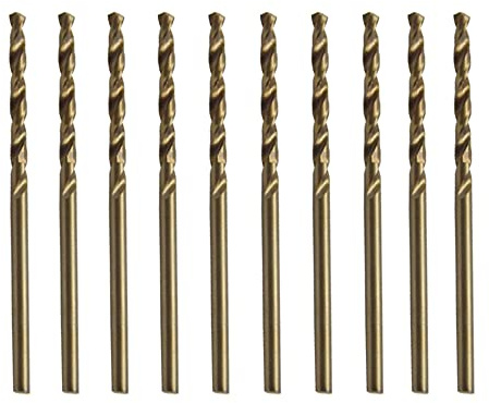 CEEYSEE 10 stycken 2 mm HSS koboltborrset M35 metallborr spiralborr koboltborrbit för borrning i rostfritt stål, metall, gjutjärn och hård plast (2 mm)