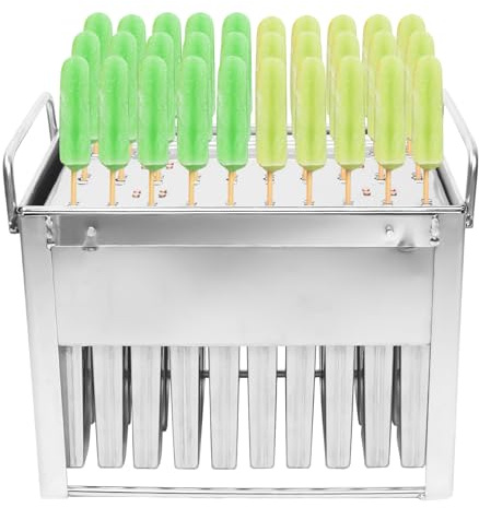 30pcs Stainless Steel Ice Pop Models, Ice Pop Molds Set, Commercial Popular Ice Lolly Mould, Ice Cream Mold Stick Holder, Frozen Ice Cream Maker, Suitable For Home Use Manual Diy Ice Pops