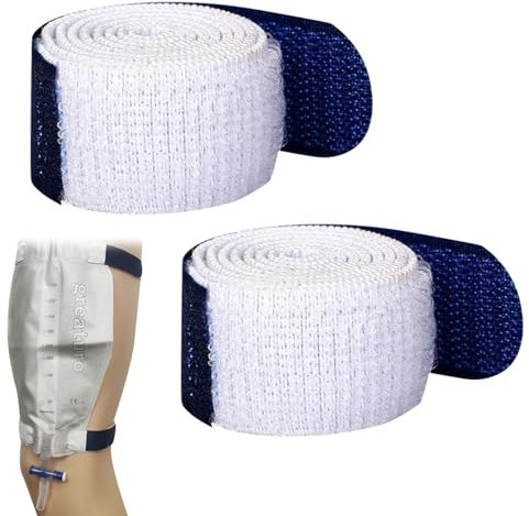 Cinturón De Bolsa De Orina,Cinturón De Fijación De Cateterismo Urinario,Mangueras De Bolsa De Cateterismo Urinario,Cinturón De Soporte De Cateterismo Urinario,60x2.5cm,2 Piezas