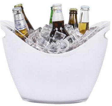 Grand seau à glace en acrylique de 8 l avec poignée, seau à glace, seau à champagne, grand seau à boisson pour fête, bar, bière, champagne et vin