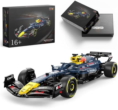 Technik F1 Auto für Red Bull RB19, 1:8 Groß Formel 1 Auto Modellbausatz, 2464 Teile Klemmbausteine Auto MOC Set, Kompatibel mit Red Bull Technik F1 Auto