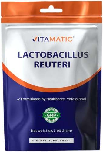 Vitamatic Lactobacillus Reuteri Probiotic Powder - Digestive Health Support - 100 Gram (3.5 OZ) - 100 Servings