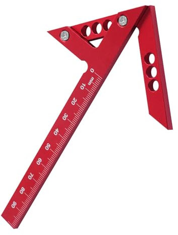Limeow 1 Ud Escuadra Carpintero Falsa Escuadra Medidor Trazado Central Indicador Trazado Ángulo para Mediciones en Carpintería Procesamiento de Herrajes Centrado Cilíndrico y Marcado de Ángulos