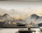 Vlies Tapeten Wandtapete Abstrakter marmorierter Berggipfel Wandbild Wohnzimmer Wanddekoration Fototapete 3D Tapete Effekt 200x140CM