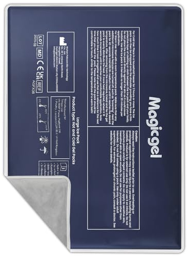 Magic Gel Ice Packs for Injuries Reusable (15 x 11) - Grey Large Ice Pack - Flexible Cold Cooling Pad - Gel Pack for Shoulder, Back, Hip, Knee, Leg, Lower Back (Gray)
