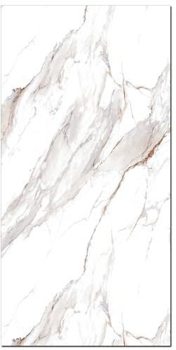 Duschrückwand Wandpaneele 122x244cm in Marmor- und Granitoptik (Soft Calakatt), Badrückwand Duschverkleidung Wandverkleidung aus 3mm PVC, für Innen- und Außenbereich