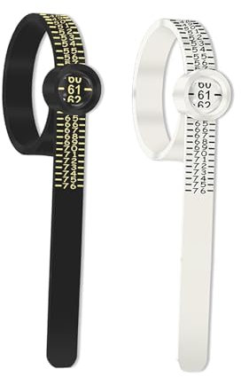 2 Stück Ringmaß,Ringschablone,Ringmaßband,Ringgrössenmesser,Ringmesser,Ring Sizer,Finger,Ringgröße Messen,Ring Größe Fingerumfang Ermitteln Bestimmen,Measuring,Ringmessgerät,Größenmesser,Fingergröße