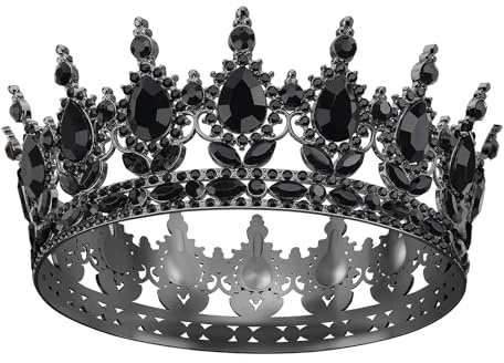 DRESHOW Tiara Redonda Corona Redonda Completa Reina de Cristal Tiaras Barrocas Diamantes de Imitación Brillantes para Niñas y Mujeres Boda Fiesta de Cumpleaños