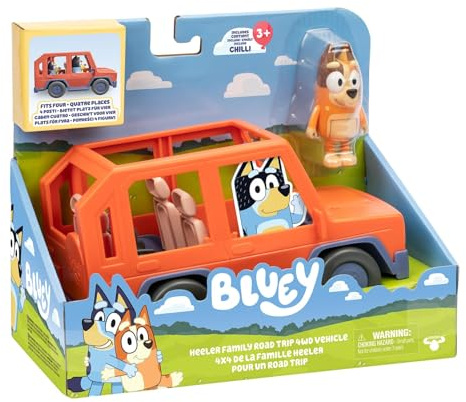 Rocco Giocattoli | Jeep Con Chilli - Playset di Bluey, Veicolo a spinta con action figures