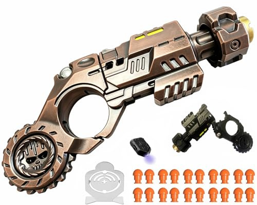 Metal Pistola De Juguete EDC, 20 Bala Suave,Juguete AntiestréS MúLtiples Modos De Juego Soft Bullet Guns Toy con Mini Disco De Acero, para Coleccionar/Regalar