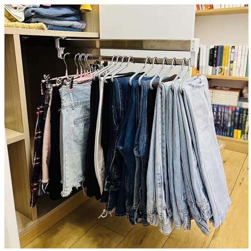 Ropa extensible Varilla colgante para la tienda/hotel Rack Rack Space Saving Warning Rail para pantalones y ropa de 25 kg de capacidad 800 mm/31.5 pulgadas LWX