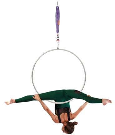 Aro aéreo de acero inoxidable, 95 cm de diámetro, plata/morado