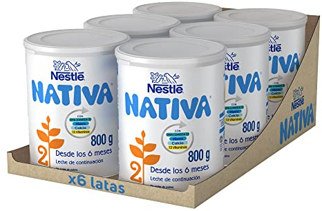 Nestlé NATIVA 2 Leche de Continuación en polvo para bebés a partir de los 6 meses, bote de 800g