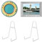 Tincogo White Metal wall Mount Display Easel Plate Hanger Vertical Plate Stand Holders Picture frame Stand for Wall 4 Pack