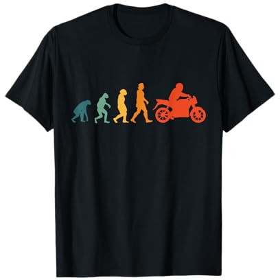Motociclistas Evolución Retro Motocicleta Evolution Clásico Camiseta