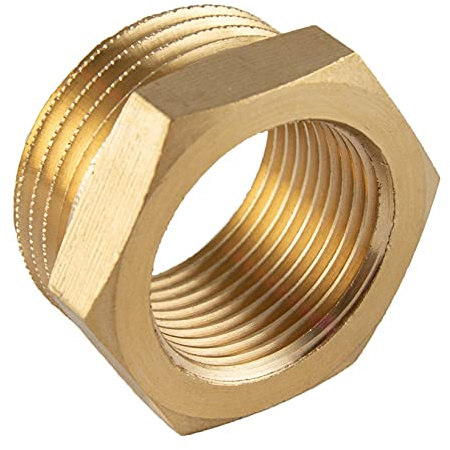 konst-install Riduttore da 1/2 a 1/4 pollici (AG Ø 21 mm x IG Ø 11,5 mm) in ottone, filettatura esterna X filettatura interna, riduzione AG/IG, raccordo filettato