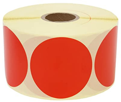 Prolac Markierungspunkte – 1000 Stück Bunte Klebepunkte auf Rolle, 50x50mm - Rot, Glue Dots, Selbstklebende, Runde Aufkleber perfekt für Kennzeichnung im Büro, Sticker rund