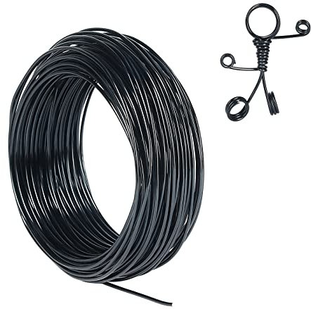 Tenn Well Basteldrah 2mm, 31M Dicker Draht Biegsamer Draht zum Basteln Schmuckherstellung Bindedraht Modellierdraht DIY-Skulpturen, Bonsai-Bäume (Schwarz)
