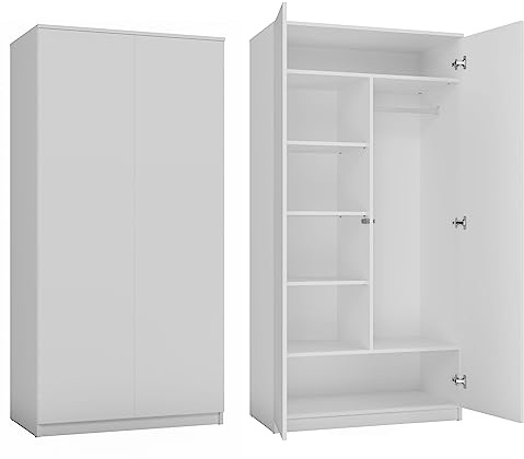 CDF ESME - Scandinavian style double bedroom wardrobe - 90x50x180-2 doors - Dressing room - Plenty of storage space