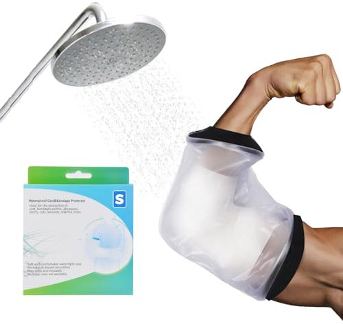 JUNUNDJING Gipsschutz Wasserdicht Arm, Duschhandschuh, Erwachsene Verbandschutz Wasserdicht Duschschutz Arm Gips Duschhülle für Bad & Dusche, Größe S, Geeignet für Erwachsene mit normalem Armumfang