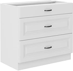 Küchen Unterschrank 80 cm Stilo Weiß Vollauszug Soft-Close Küche Küchenzeile