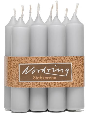 Nordring 8 candele a stelo grigio chiaro 2,2 x 11 cm di altezza