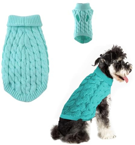Norhogo Winter Pet Clothing Dog Sweater Jumper Clothing, Dog Sweater Vest Pet Soft Comfortable Turtleneck Knitted Puppy Clothes, for Small Medium Large Dog Puppy Cat (M, Blue)