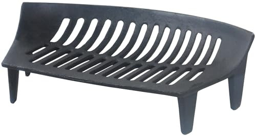 Sterling Ventures 18 Heavy Duty Cast Iron Coal Fire Grate Basket (40 x 26cm) - Advanced Air Circulation System, Slotted Design for Easy Ash Removal