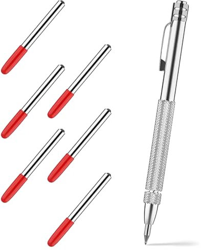 XUKZIMA 1 Pcs Stylo à Tracer en Carbure de Tungstène avec 12 Pointes de Stylet Supplémentaires Pour Bois Céramique Verre