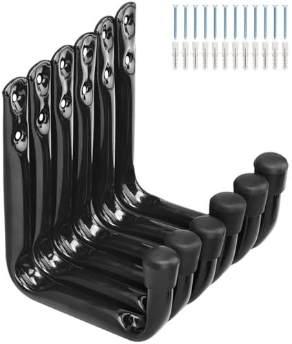 Garage Hooks, 6 Pcs Utility Hooks for Hanging Heavy Duty Items, Chair Storage Hooks, Wall Mounted Garage Hanger Brackets Hooks for Ladder, Bike, Hose, Garden Tool (8.9cm, Pack of 6)