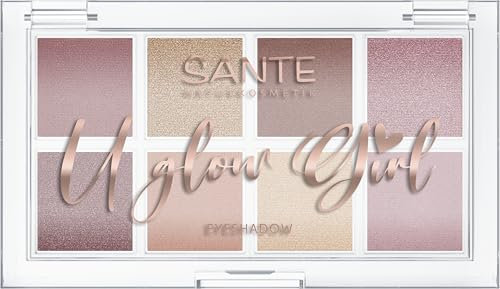 SANTE Naturkosmetik U Glow Girl Eyeshadow Palette 01 My Berry Bestie, 8 hochpigmentierte Lidschatten in Berrytönen, matte & schimmernde Farben, vegan, NATRUE-zertifiziert, Limited Edition