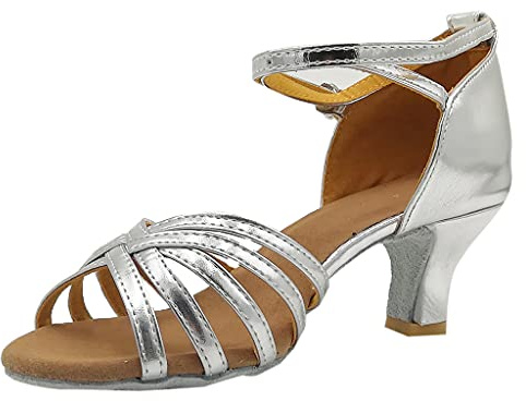 Women's High Heels Sandals Elegant Stiletto Heel Sandals Classic Latin Dance Shoes Pumps High Fish Mouth Summer Shoes Elegant Wedding Shoes Cross Strap Roman Sandals Large Size Evening Shoes, silver