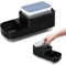 Dosificador de Detergente a presión,Dispensador de Jabón de Cocina, con Soporte de Esponja y Bandeja, Detergente Recargable para Lavavajillas, Negro
