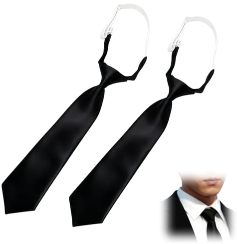 Cravatte Nere da Donna,2 Pz Cravatte Lunghe JK Cravatta Al Collo Regolabile Cravatta Finta Stile JK per Cosplay, Scuola, Matrimoni, Feste, Abbigliamento da Lavoro, Accessorio Moda per Ragazze e Ragaz