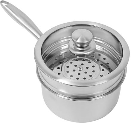 DOPBENT Mini cuiseur vapeur, 20 cm, 2 couches, en acier inoxydable 304, chauffage à induction, idéal pour les petites portions ou les maisons individuelles