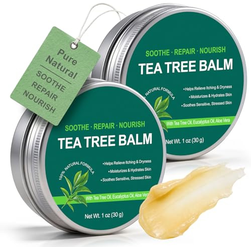 Crema Di Piedi Di Olio Albero Di Tè Per La Pelle Secca Piedi Crepe, 2Pcs Dita Dei Piedi E Calli,Piede Dell'Atleta,Odore,Pelle Dura - Balsamo Unguento Di Olio Di Albero Tè E Idratante Per Piedi Morbidi