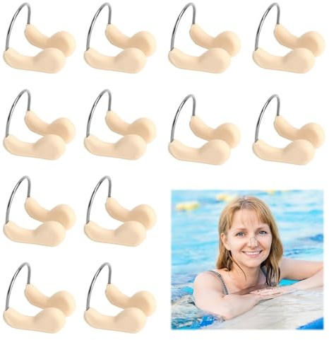 12 Pièces Pince Nez en Silicone, Pince-Nez, Clip de Nez Unisexe Confortable Bouchon de Nez de Natation Étanche Silicone, Pince Nez Natation Adulte pour Adultes Natation Formation Débutants