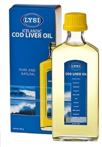 Lysi Icelandic Fish Cod Liver Oil 240 Milligram Liquid Natural Flavour From 6 Months Onwards