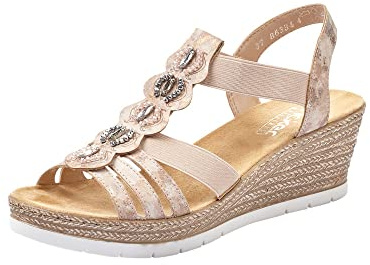 Rieker 619b2-31, Sandales Bout fermé Femme, Rouge (Rosa 31), 42 EU