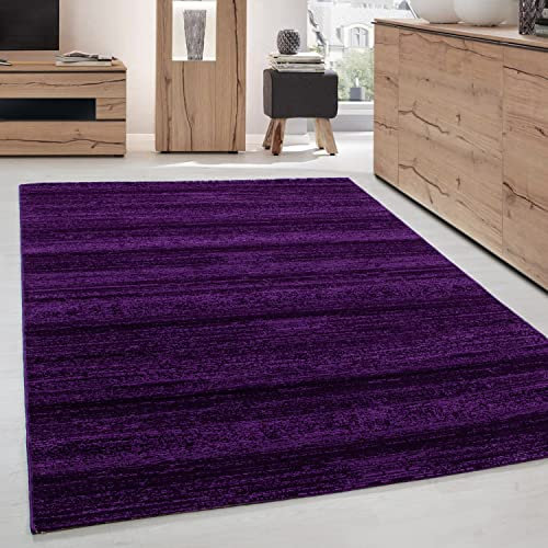 Carpettex Teppich Wohnzimmer Kurzflor 160 x 230 cm Lila Modern Unicolor - Einfarbig -Teppich Schlafzimmer Flauschig Extra Weich Waschbar Küchenteppich Teppich Esszimmer Kinderzimmer Wohnzimmerteppich