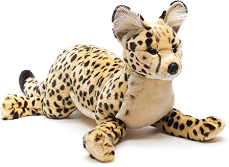 Uni-Toys - Chat Savannah, couché - 60 cm (Longueur) - Animal Domestique, Serval - Peluche, Doudou, Large
