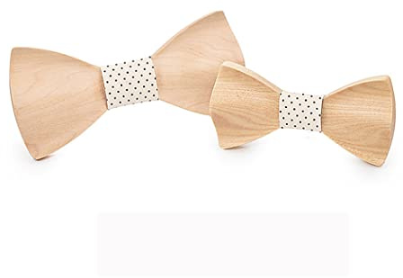 HZQIFEI Noeud Papillon en Bois, 2PCS Mode Elégant Noeud Papillon Bois Enfant Homme pour les Soirées, Fêtes, Mariages, Cérémonies