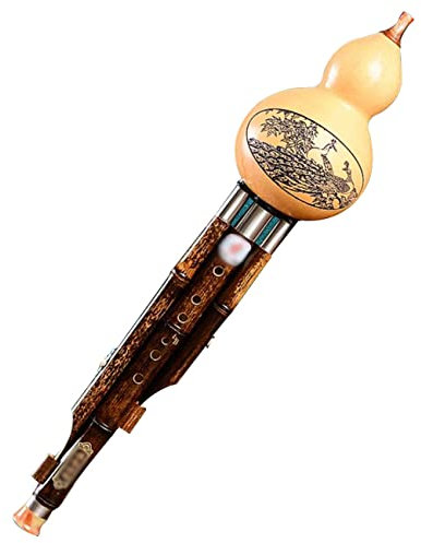 Kürbisflöte Aus Bambus Hulusi Übungslehrinstrument Kinder Und Erwachsene Lernen, Die Kürbisflöte Zu Spielen Nationales Blasinstrument Flöte Geschenk (Color : Brown, S : F-Key)