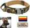 Hundehalsband Verstellbar mit Kontrollgriff, Taktisch Halsband Nylon, Hunde Halsband Gepolstert, Metallschnalle, für Mittlere Große Hunde Jagd Training Outdoor, Grün M Breit