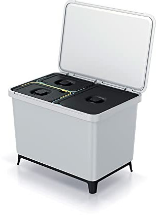 Sistema clasificador de reciclaje 2x10L + 1x23L color blanco KEDEN