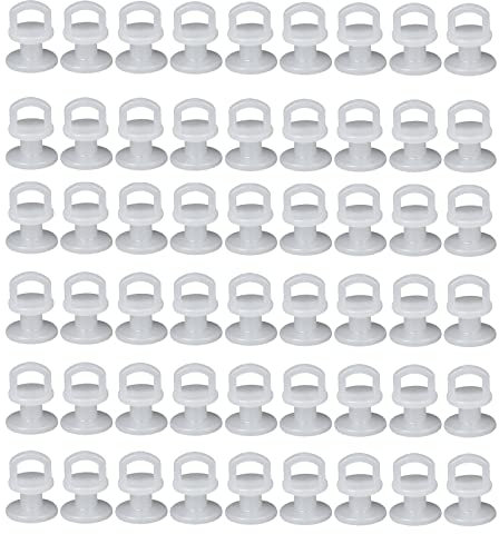 60 Stück Gardinenröllchen für Schiene, Gardinenhaken Gleiter, Curtain Hooks Gliders, Ösengleiter für Gardinenschiene, Gardinengleiter für alle Standardschienen, Vorhang Haken, Duschvorhang Schiene