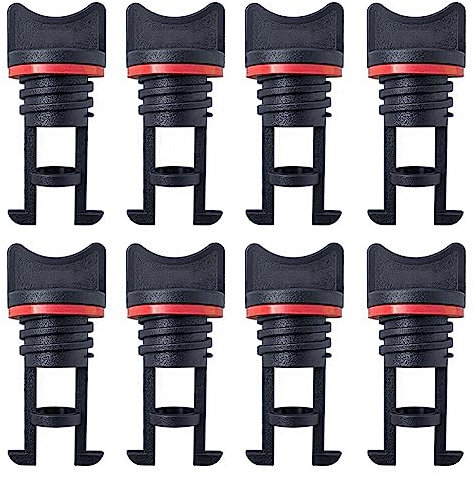 iSpchen Kajak Ablassstopfen 8 Stück Nylon Ablassschraube mit schwarze Gummiring Kajak Lenzstopfen Verschlussstopfen für Kajak,Beiboot,Kanu Drain Stecker 3/419mm Orange Dichtungsring